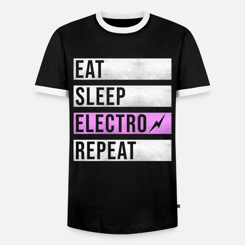 Techno Musik Electro Raver - Männer Kontrast-T-Shirt - Schwarz/Weiß