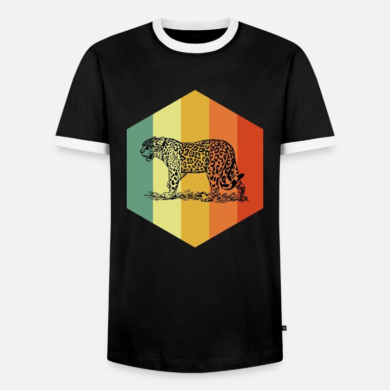 LEOPARD Retro Leopard Tshirt - T-shirt contrasté Homme - noir/blanc
