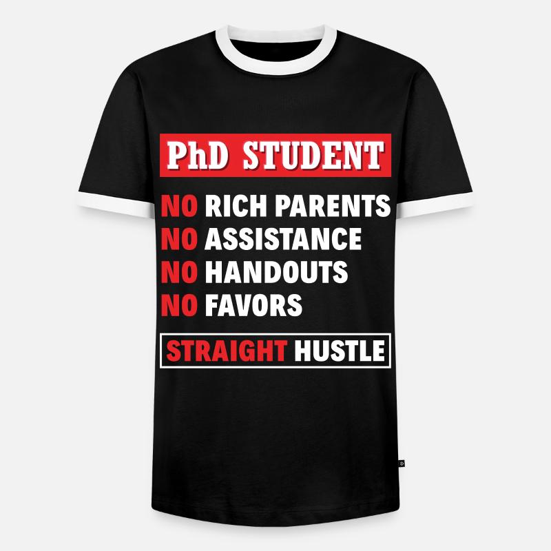 PhD student - Men's Ringer Shirt - black/white