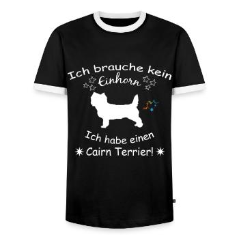 Cairn Terrier - Cairn Terrier Hund - Männer Kontrast-T-Shirt - Schwarz/Weiß - Vorne - AI Model Female 172 light (172cm) & AI Model Male 178 light (178cm)