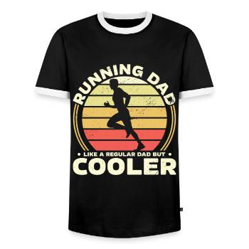 Running Dad Like Normal Dad, But Cooler - Men's Ringer Shirt - black/white - Front - AI Model Female 172 light (172cm) & AI Model Male 178 light (178cm)