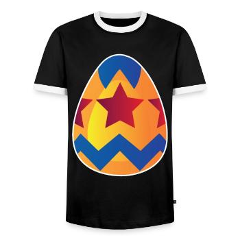 Osterei - Männer Kontrast-T-Shirt - Schwarz/Weiß - Vorne - AI Model Female 172 light (172cm) & AI Model Male 178 light (178cm)