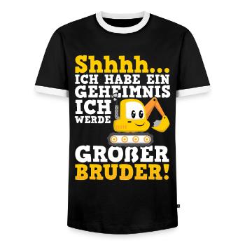 Großer Bruder Bagger - Männer Kontrast-T-Shirt - Schwarz/Weiß - Vorne - AI Model Female 172 light (172cm) & AI Model Male 178 light (178cm)