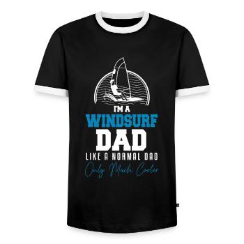 Planche à voile Windsurfer Surf surf sur surf - T-shirt contrasté Homme - noir/blanc - Devant - AI Model Female 172 light (172cm) & AI Model Male 178 light (178cm)