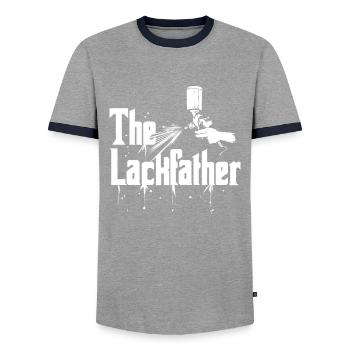 The Lackfather - Lackierer & Autolackierer - Männer Kontrast-T-Shirt - Grau/Navy  - Vorne - AI Model Female 172 light (172cm) & AI Model Male 178 light (178cm)