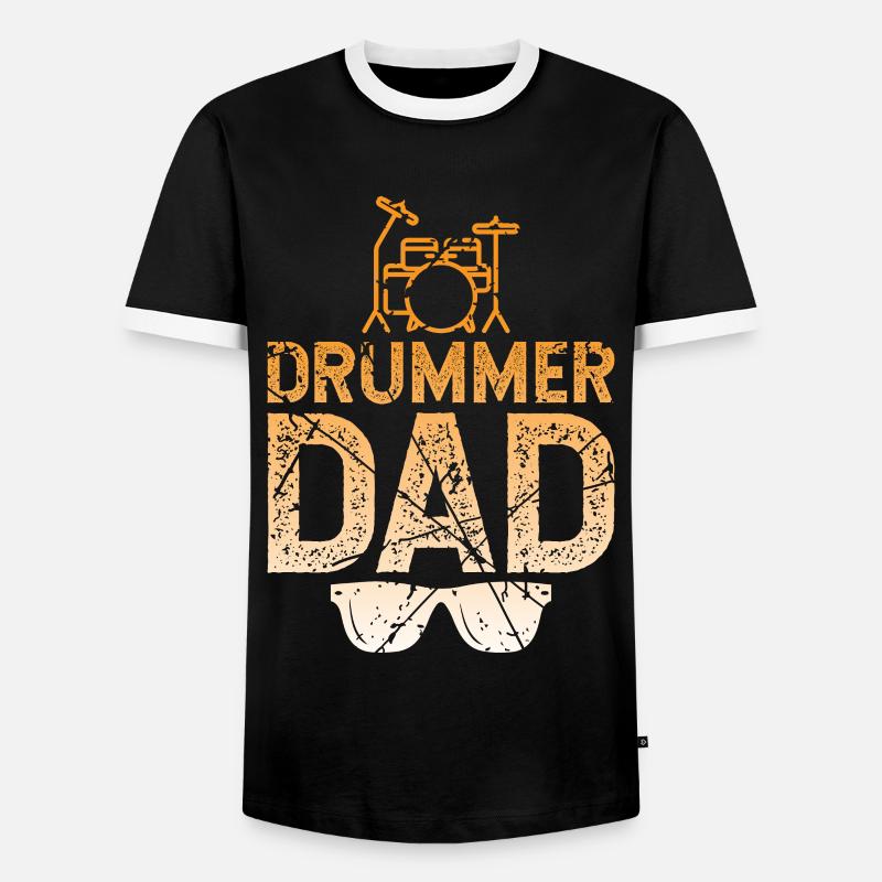 Drummer Dad Drummer - Men's Ringer Shirt - black/white