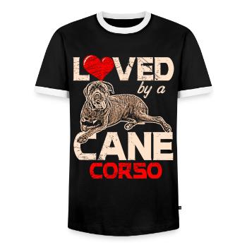 Cane Corso chien amour de chien - T-shirt contrasté Homme - noir/blanc - Devant - AI Model Female 172 light (172cm) & AI Model Male 178 light (178cm)
