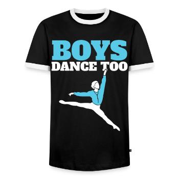 Boys Dance Too - Männer Kontrast-T-Shirt - Schwarz/Weiß - Vorne - AI Model Female 172 light (172cm) & AI Model Male 178 light (178cm)