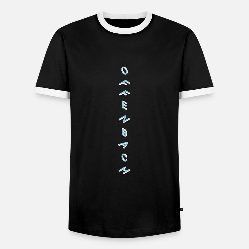 Offenbach am Main - Männer Kontrast-T-Shirt - Schwarz/Weiß