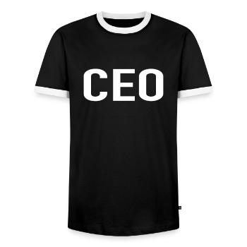PDG - Chief Executive Officer - T-shirt contrasté Homme - noir/blanc - Devant - AI Model Female 172 light (172cm) & AI Model Male 178 light (178cm)