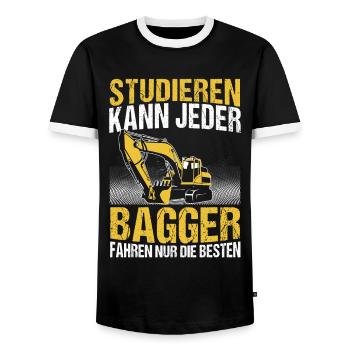 Baggerfahrer Baggerführer Bagger Geschenk - Männer Kontrast-T-Shirt - Schwarz/Weiß - Vorne - AI Model Female 172 light (172cm) & AI Model Male 178 light (178cm)