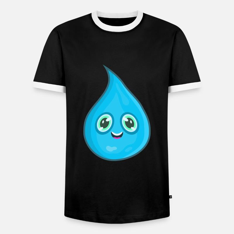 Wassertropfen Wasser - Männer Kontrast-T-Shirt - Schwarz/Weiß