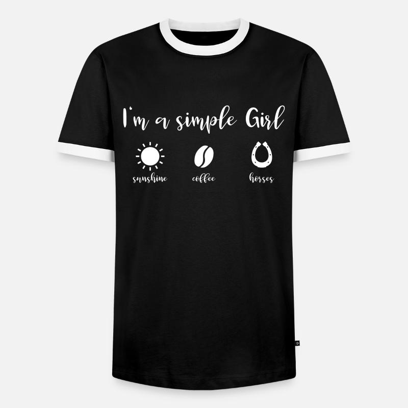 Pferdemädchen Pferd Reiter - Männer Kontrast-T-Shirt - Schwarz/Weiß