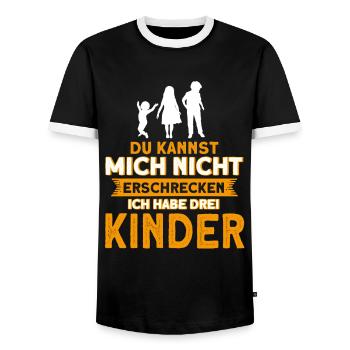 Ich Habe Drei Kinder Papa Mama Geschenk - Männer Kontrast-T-Shirt - Schwarz/Weiß - Vorne - AI Model Female 172 light (172cm) & AI Model Male 178 light (178cm)