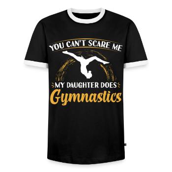 Gynastic daughter Turner parents not to shock - Men's Ringer Shirt - black/white - Front - AI Model Female 172 light (172cm) & AI Model Male 178 light (178cm)