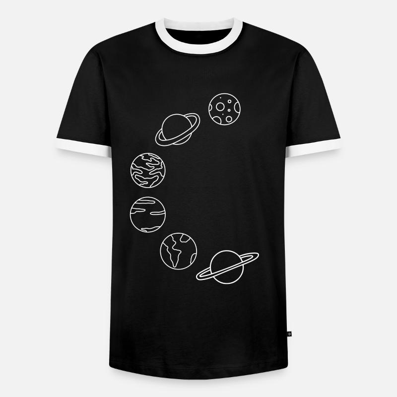 Milky Way Planets - Men's Ringer Shirt - black/white