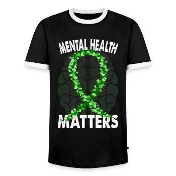 Mental Health Matters Santé mentale Psyché - T-shirt contrasté Homme - noir/blanc - Devant - AI Model Female 172 light (172cm) & AI Model Male 178 light (178cm)