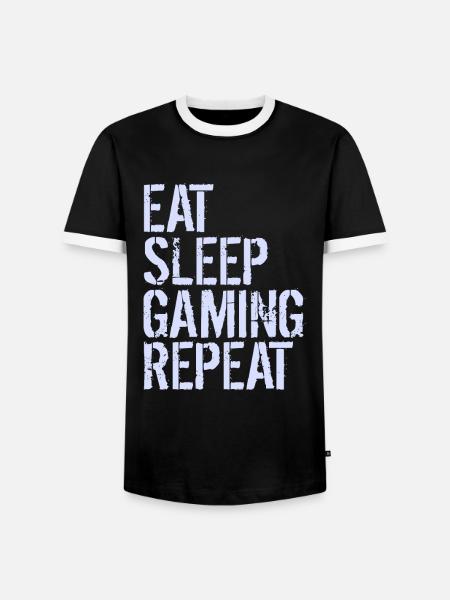 Eat Sleep Gaming Repeat - Männer Kontrast-T-Shirt - Schwarz/Weiß
