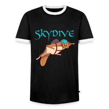 Wingsuit Skydive Squirrel Skydiver - Men's Ringer Shirt - black/white - Front - AI Model Female 172 light (172cm) & AI Model Male 178 light (178cm)