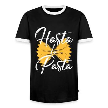 Pâtes pâtes - T-shirt contrasté Homme - noir/blanc - Devant - AI Model Female 172 light (172cm) & AI Model Male 178 light (178cm)