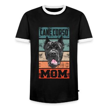 Cane Corso Mère - T-shirt contrasté Homme - noir/blanc - Devant - AI Model Female 172 light (172cm) & AI Model Male 178 light (178cm)
