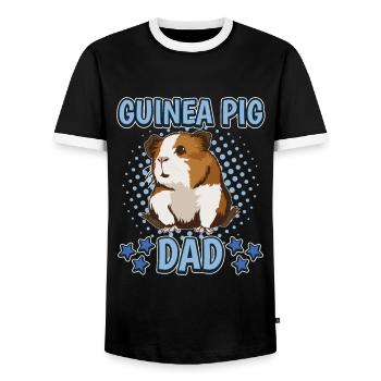 Cobaye Guinée Pig Papa - T-shirt contrasté Homme - noir/blanc - Devant - AI Model Female 172 light (172cm) & AI Model Male 178 light (178cm)