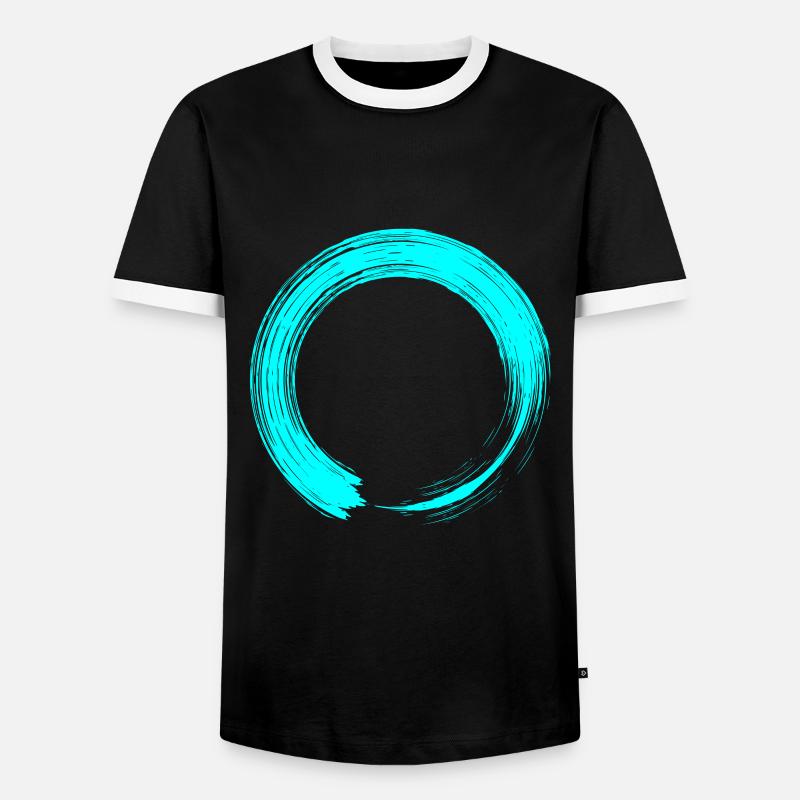 circle - Men's Ringer Shirt - black/white
