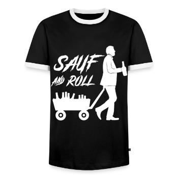 Vatertag gruppen tshirt für den Männertag - Männer Kontrast-T-Shirt - Schwarz/Weiß - Vorne - AI Model Female 172 light (172cm) & AI Model Male 178 light (178cm)