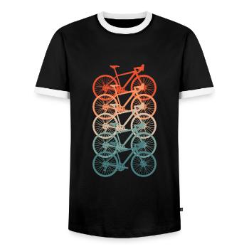 Vélo de course - T-shirt contrasté Homme - noir/blanc - Devant - AI Model Female 172 light (172cm) & AI Model Male 178 light (178cm)