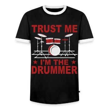 Schlagzeuger Geschenk Schlagzeug Spieler Drummer - Männer Kontrast-T-Shirt - Schwarz/Weiß - Vorne - AI Model Female 172 light (172cm) & AI Model Male 178 light (178cm)