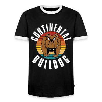 Colorbulls Conti Bulldoggen Continental Bulldogs - Men's Ringer Shirt - black/white - Front - AI Model Female 172 light (172cm) & AI Model Male 178 light (178cm)