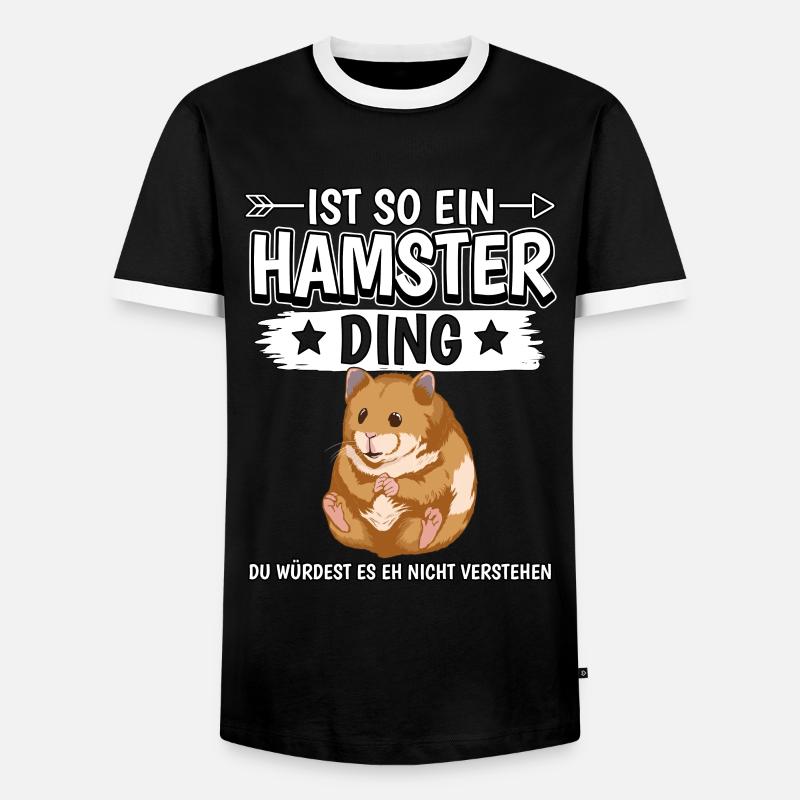 Ist so ein Hamster Ding - Männer Kontrast-T-Shirt - Schwarz/Weiß