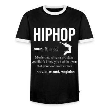 Hip Hop - T-shirt contrasté Homme - noir/blanc - Devant - AI Model Female 172 light (172cm) & AI Model Male 178 light (178cm)