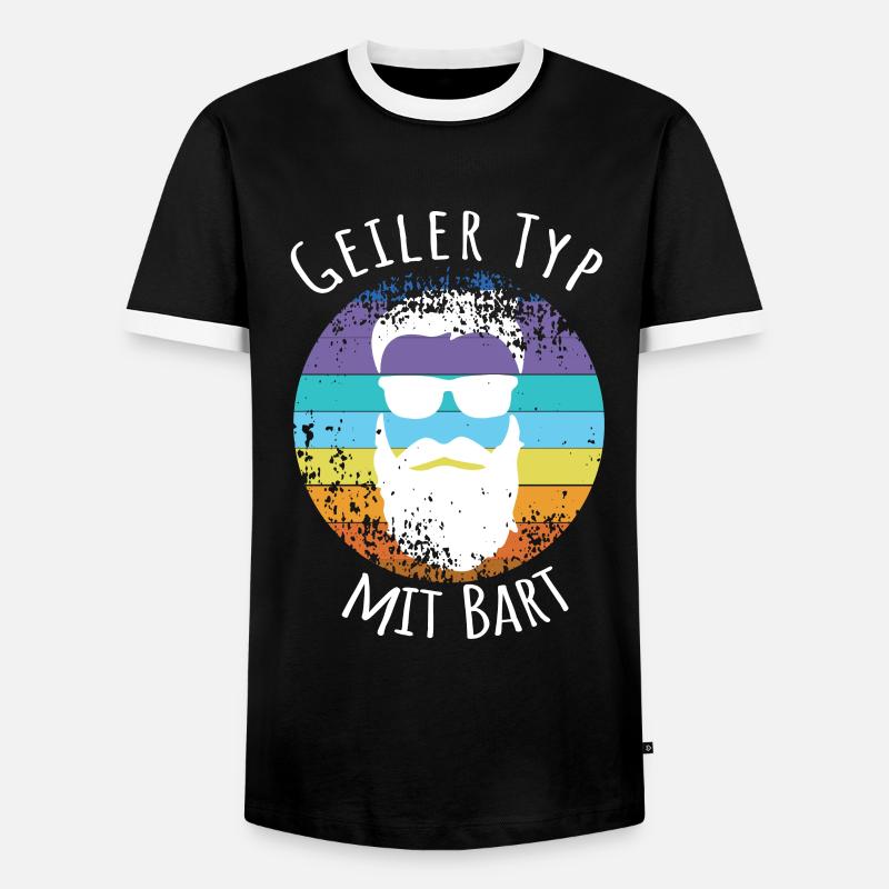 Herren Geiler Typ mit Bart - Männer Kontrast-T-Shirt - Schwarz/Weiß