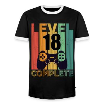 Cadeau majeur 18 ans anniversaire Enfin 18 - T-shirt contrasté Homme - noir/blanc - Devant - AI Model Female 172 light (172cm) & AI Model Male 178 light (178cm)