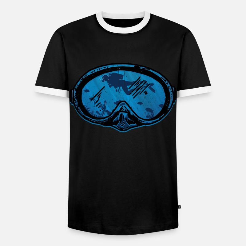 tauchen - Männer Kontrast-T-Shirt - Schwarz/Weiß