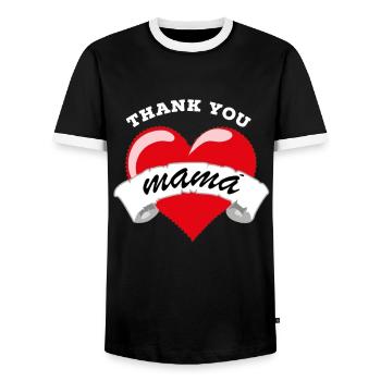 Mother's Day, Mother's Day, Mother's Day, Mother's - Men's Ringer Shirt - black/white - Front - AI Model Female 172 light (172cm) & AI Model Male 178 light (178cm)