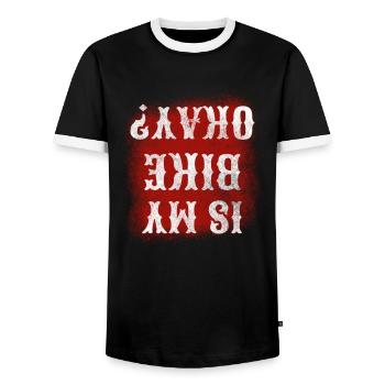 Motorcycle Biker - Men's Ringer Shirt - black/white - Front - AI Model Female 172 light (172cm) & AI Model Male 178 light (178cm)