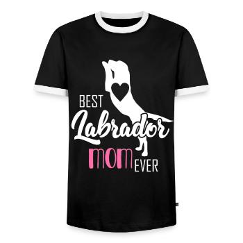 Best Labrador Mom Ever labradors Labrador - Männer Kontrast-T-Shirt - Schwarz/Weiß - Vorne - AI Model Female 172 light (172cm) & AI Model Male 178 light (178cm)