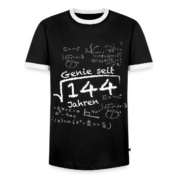 Lustiges Mathematik Geschenk zum 12. Geburtstag - Männer Kontrast-T-Shirt - Schwarz/Weiß - Vorne - AI Model Female 172 light (172cm) & AI Model Male 178 light (178cm)