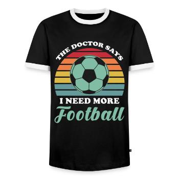 Football - T-shirt contrasté Homme - noir/blanc - Devant - AI Model Female 172 light (172cm) & AI Model Male 178 light (178cm)
