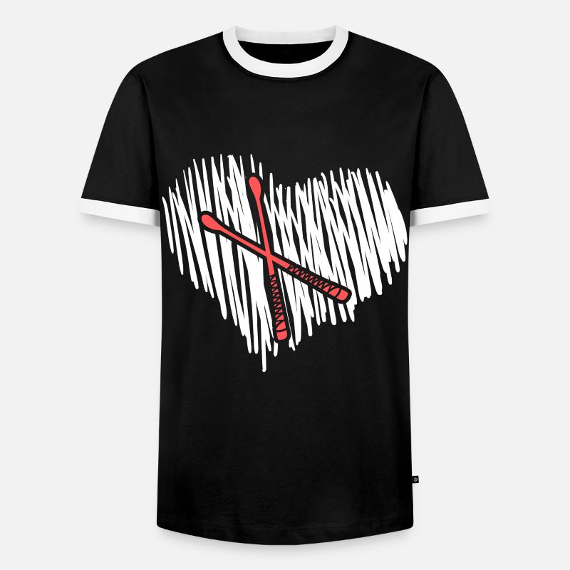 Drumsticks drummer drum sticks - Men's Ringer Shirt - black/white