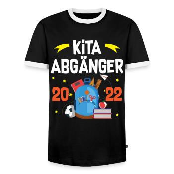 Kita Abgänger 2022 - Männer Kontrast-T-Shirt - Schwarz/Weiß - Vorne - AI Model Female 172 light (172cm) & AI Model Male 178 light (178cm)