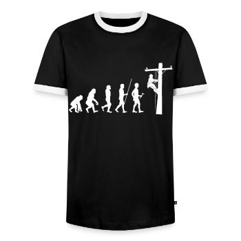 Electrician Electricity Artisan Gift Volt Watt - Men's Ringer Shirt - black/white - Front - AI Model Female 172 light (172cm) & AI Model Male 178 light (178cm)