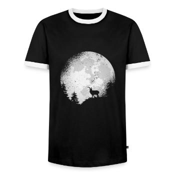 Signe du zodiaque Caprine Lune Bouquets de bois - T-shirt contrasté Homme - noir/blanc - Devant - AI Model Female 172 light (172cm) & AI Model Male 178 light (178cm)