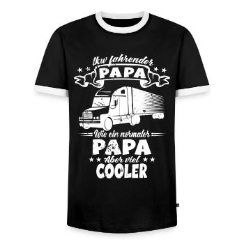 Truck-driving dad - truck trucker truck driver - Men's Ringer Shirt - black/white - Front - AI Model Female 172 light (172cm) & AI Model Male 178 light (178cm)