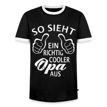So sieht ein richtig cooler Opa aus - Männer Kontrast-T-Shirt - Schwarz/Weiß - Vorne - AI Model Female 172 light (172cm) & AI Model Male 178 light (178cm)