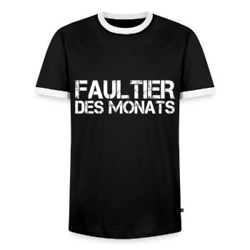 Faultier - Männer Kontrast-T-Shirt - Schwarz/Weiß - Vorne - AI Model Female 172 light (172cm) & AI Model Male 178 light (178cm)