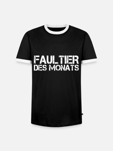 Faultier - Männer Kontrast-T-Shirt - Schwarz/Weiß