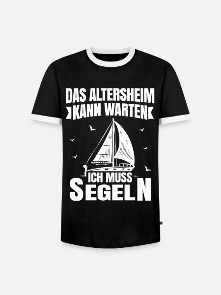 Segeln - Männer Kontrast-T-Shirt - Schwarz/Weiß